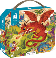 Janod Puzzle v kufříku Dračí království 54 ks