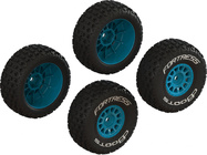 Arrma koleso s pneu dBoots Fortress, disk modrý (4): Grom