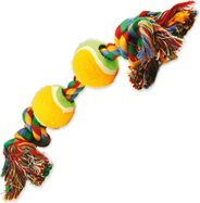 Hračka Dog Fantasy farebná 2 knôty+ 2 tenisáky 35cm