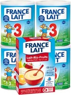 France Lait 3 mliečna výživa na podporu rastu pre malé deti od 1 roka 4x400g + Ryžová kaša