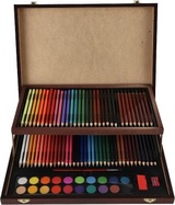 Sada na maľovanie - Art box kreatívna sada 91ks v drevenom kufríku