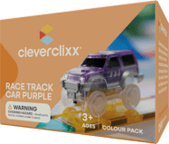 Cleverclixx Mágneses versenypálya – Lila autó – 1 db