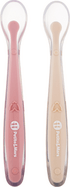 PETITE&amp;MARS Silikónové lyžičky s puzdrom, sada 2 ks, Take&amp;Match Sand - Rose 6m+