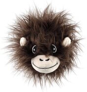 Hračka Dog Fantasy Jungle hlava opičia pískacia tmavo hnedá 12cm