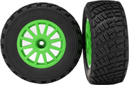 Traxxas koleso 2.2/3.0", disk Rally zelený, pneu Gravel (2)