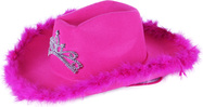 Cappello da cowboy rosa con corona da donna
