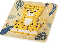 Drevené puzzle malé, Leopard