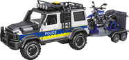 CITY SERVICE CAR - 1:14 - Polizeiauto mit Anhänger und Motorrad (mit Sound und Lichtern)