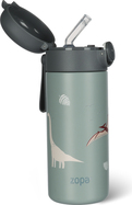 Termoska na tekutiny so slamkou a silikónovým držiakom 350 ml, Dino