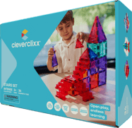Cleverclixx – Jeu de construction magnétique – Ensemble avec escaliers Intense – 34 pcs