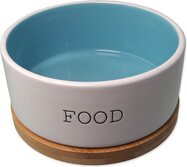 Miska Dog Fantasy keramická FOOD biela/modrá s podtáckou 16x6,5cm, 850ml