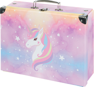 Faltbarer Schulranzen Rainbow Unicorn mit Verzierung