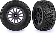 Traxxas rueda 2.2/3.0", disco Rally gris, neumático gravel (2)