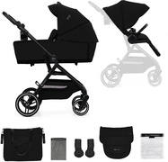 KINDERKRAFT SELECT Kočík kombinovaný Yoxi 2v1 Pure Black