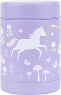 A Little Lovely Company – recipient alimentar izolat din oțel inoxidabil – unicorni și curcubeu