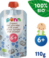 SALVEST Ponn BIO Ovsená kaša so slivkou, čiernymi ríbezľami a kokosom (110 g)