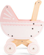 New Classic Toys Holzpuppenwagen mit Kissen und Decke - rosa