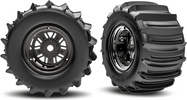 Traxxas koleso 3.6/4,7", disk Sand Car čierny chróm, pneu belted paddle (zadné) (pár)