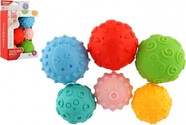 Set mit 6 Bällen mit Gummistruktur, 6–8 cm