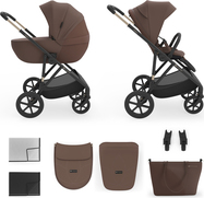 KINDERKRAFT Kočík kombinovaný 2v1 Prime 3 Velvet Mocca