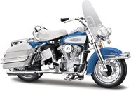 Maisto - HD - Motocykel - 1966 FLH Electra Glide, modro-biela, séria 44, blister box, 1:18