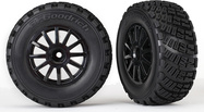 Traxxas koleso 2.2/3.0", disk Rally čierny, pneu Gravel (2)
