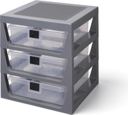 LEGO® organizér se tromi zásuvkami - tmavo šedá