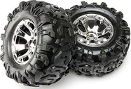 Traxxas kolo 3.8", disk Geode strieborný S17, pneu Canyon AT (2)