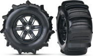 Traxxas Laufrad 4.3/5.7", Scheibe schwarz, Reifen Paddle (Paar)