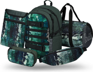 BAAGL SET 5 Skate Forest: Rucksack, Federmäppchen, Sporttasche, Gürteltasche, Laptop-Hülle