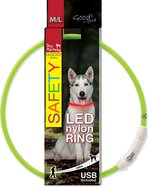 Obojok Dog Fantasy LED nylon zelený 65cm