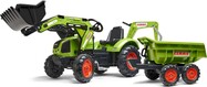 Falk šliapací traktor 2070W Claas backhoe s prednou a zadnou lyžicou a prívesom