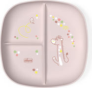 CHICCO Podijeljeni tanjur pink 12m+