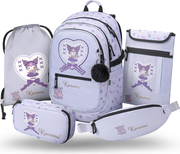 BAAGL SET 5 Core Kuromi Sweet One: Rucksack, Federmäppchen, Beutel, Gürteltasche, Laptop-Hülle GR
