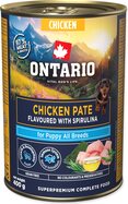 Konzerva Ontario Puppy kuracie paté s príchuťou spirulíny 400g