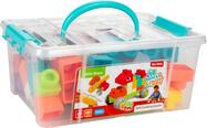 Kocke za sestavljanje 48 kos plastika v plastičnem kovčku 26x12x19cm