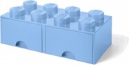 LEGO® tárolódoboz 8 - fiókokkal halványkék 250 x 500 x 180 mm