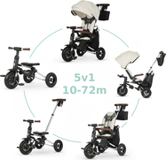 QPLAY Dreirad Nova Deluxe 5-in-1 Beige, 10-72 Monate