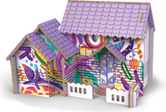 Puzzle 3D drevené dom s farbami