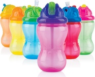 Nicht fließender Becher mit weichem, faltbarem Strohhalm und einstellbarem Durchfluss 360ml, 12m +