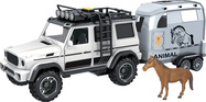 CITY SERVICE CAR - 1:14 - Geländewagen mit Anhänger und Pferd (mit Sound und Lichtern)