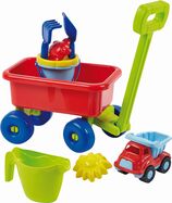 Wagen mit Wasserkocher mit einem Set für Sand