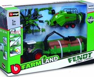 Bburago 10cm Farm tractor Gift Set - Fendt 1050 Vario with 3 trailers