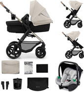 KINDERKRAFT Kočík kombinovaný Moov 2 3v1 Moonlight Grey - penové kolesá