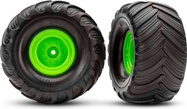 Traxxas ruota 2.0/3.0", cerchio verde offset 19mm, pneumatico Terra Groove (paio)