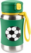 SKIP HOP Spark Style Fľaša so slamkou na vodu nerez Futbal 12m+