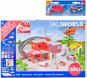 SIKU World - požiarna stanica s hasičským autom