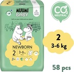 Muumi Baby 2 Newborn 3-6 kg (58 ks), eko plienky