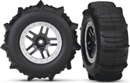 Traxxas kolo 2.2/3.0", disk SCT Split-Spoke saténový chróm, pneu Paddle (2)