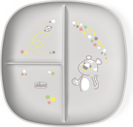 CHICCO Podijeljeni tanjur grey 12m+
